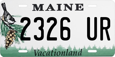 ME license plate 2326UR