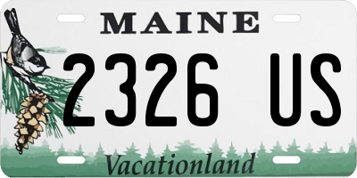 ME license plate 2326US