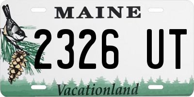 ME license plate 2326UT