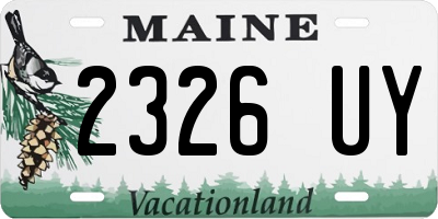 ME license plate 2326UY