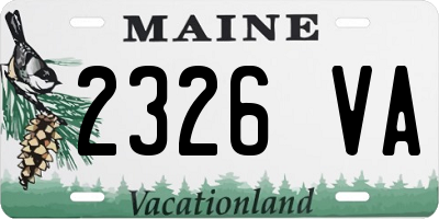 ME license plate 2326VA