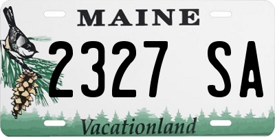 ME license plate 2327SA