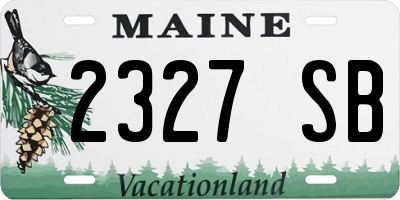 ME license plate 2327SB