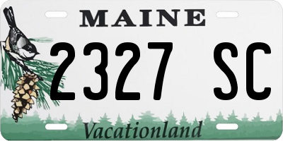 ME license plate 2327SC