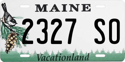 ME license plate 2327SO