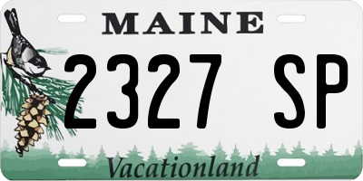 ME license plate 2327SP