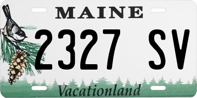 ME license plate 2327SV