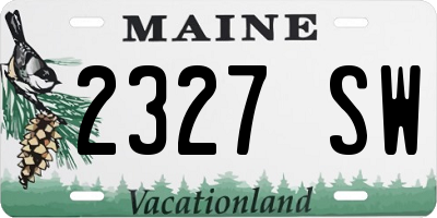 ME license plate 2327SW