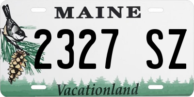ME license plate 2327SZ