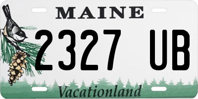 ME license plate 2327UB