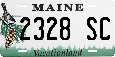 ME license plate 2328SC