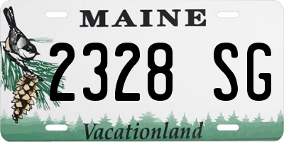 ME license plate 2328SG