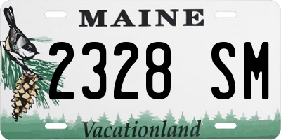 ME license plate 2328SM