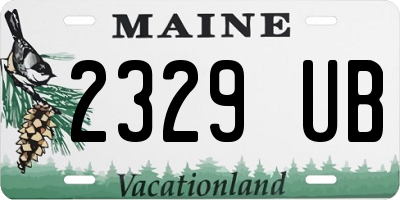 ME license plate 2329UB
