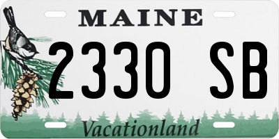 ME license plate 2330SB