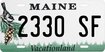 ME license plate 2330SF