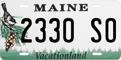 ME license plate 2330SO