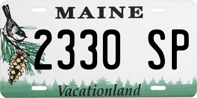 ME license plate 2330SP