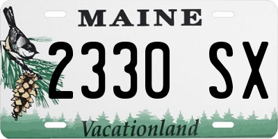 ME license plate 2330SX