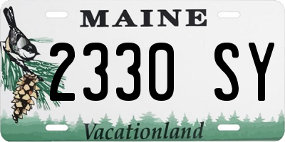 ME license plate 2330SY
