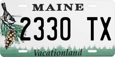 ME license plate 2330TX