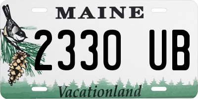 ME license plate 2330UB
