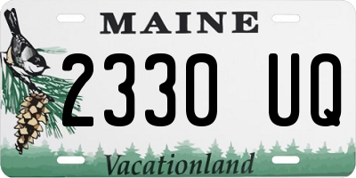 ME license plate 2330UQ