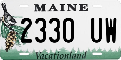 ME license plate 2330UW