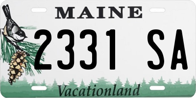 ME license plate 2331SA