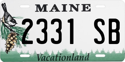 ME license plate 2331SB