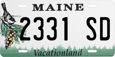 ME license plate 2331SD