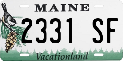 ME license plate 2331SF