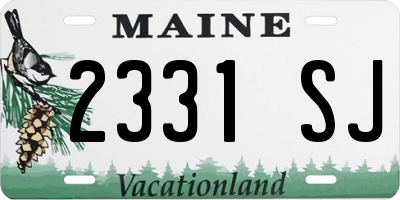 ME license plate 2331SJ