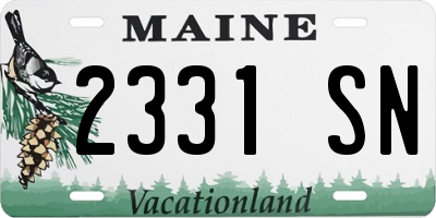 ME license plate 2331SN