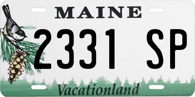 ME license plate 2331SP