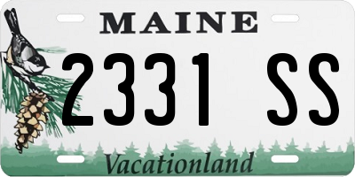 ME license plate 2331SS