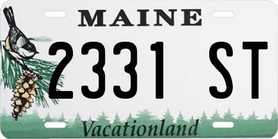 ME license plate 2331ST