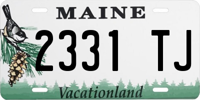 ME license plate 2331TJ