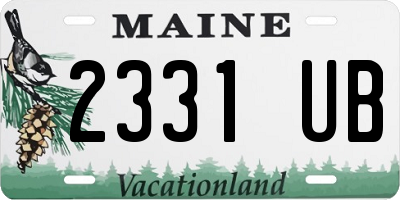 ME license plate 2331UB