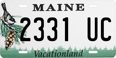 ME license plate 2331UC