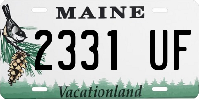 ME license plate 2331UF