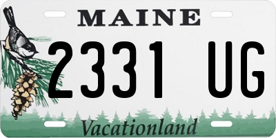 ME license plate 2331UG