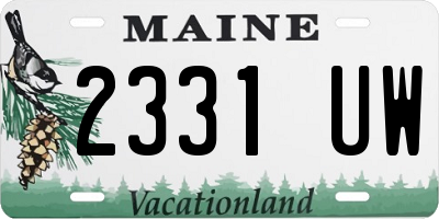 ME license plate 2331UW