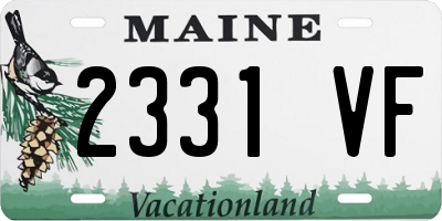 ME license plate 2331VF
