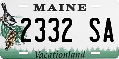 ME license plate 2332SA