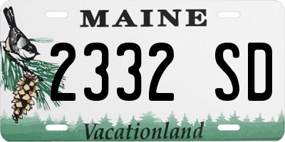 ME license plate 2332SD
