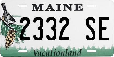 ME license plate 2332SE