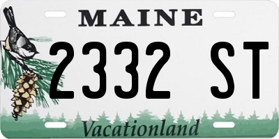 ME license plate 2332ST