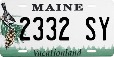 ME license plate 2332SY