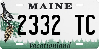 ME license plate 2332TC